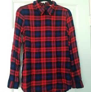 Red Plaid Forver21 Blouse
